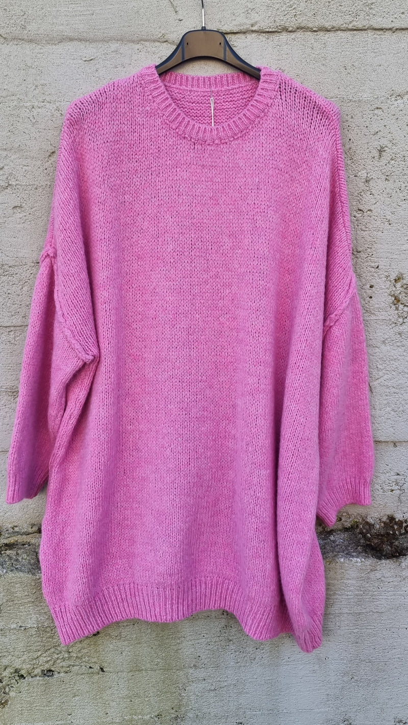 Knitted Long Sweater Pink