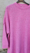 Knitted Long Sweater Pink