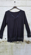 Vendela Lace Top Black