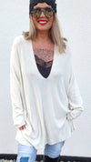 Emma V-neck Sweater Beige