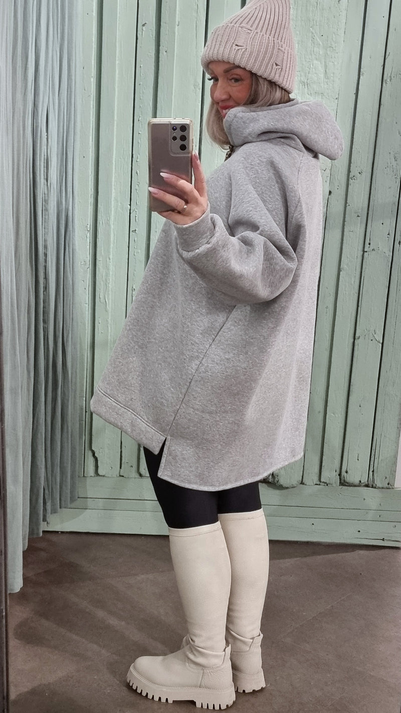 Leo Tie Hoodie Sweater Grey