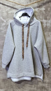 Leo Tie Hoodie Sweater Grey