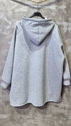 Leo Tie Hoodie Sweater Grey