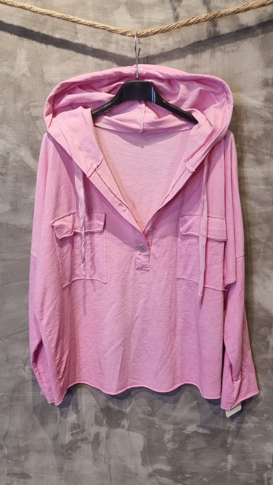 Hoodie Sweatshirt Top Pink