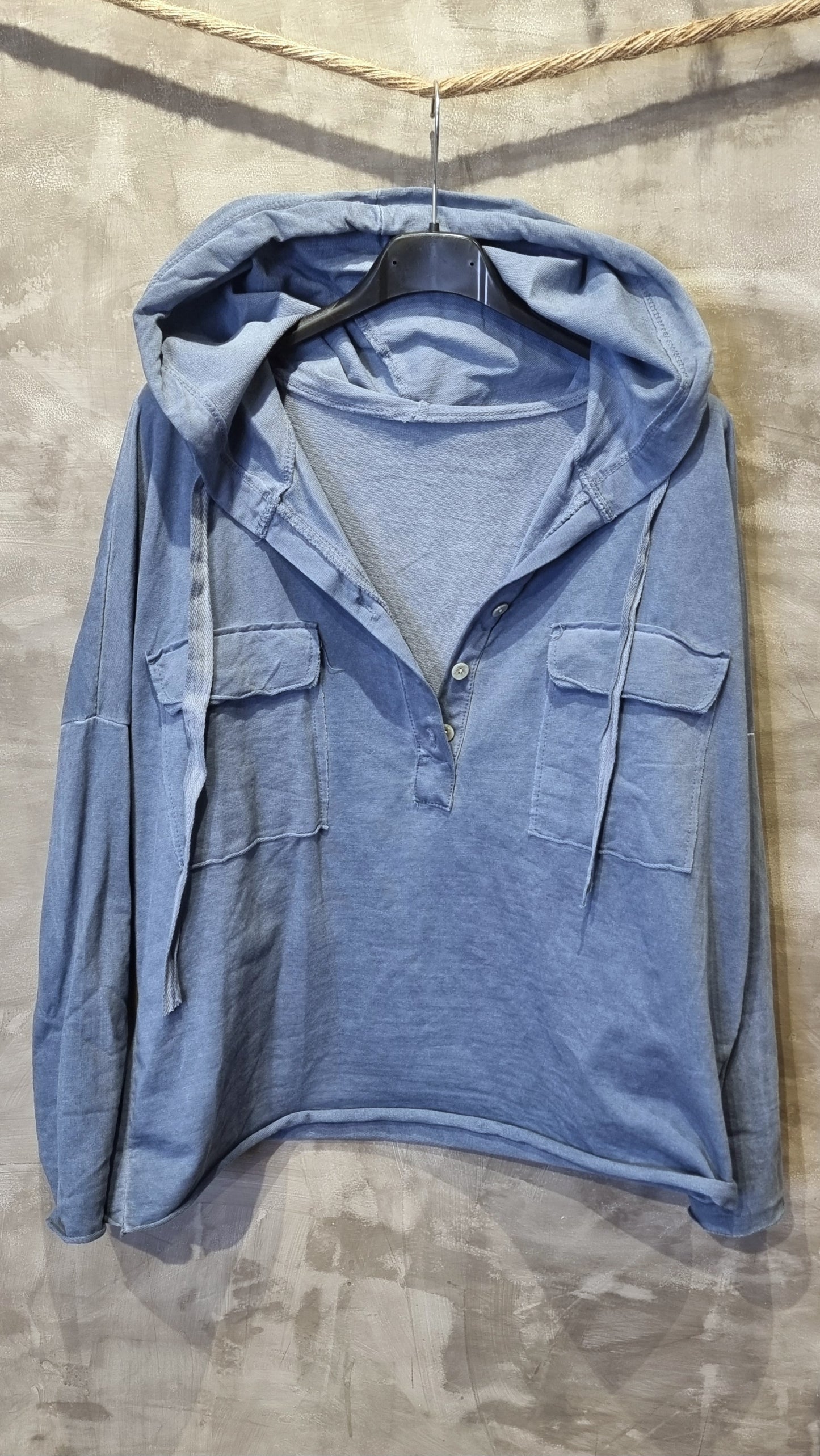 Hoodie Sweatshirt Top Blue