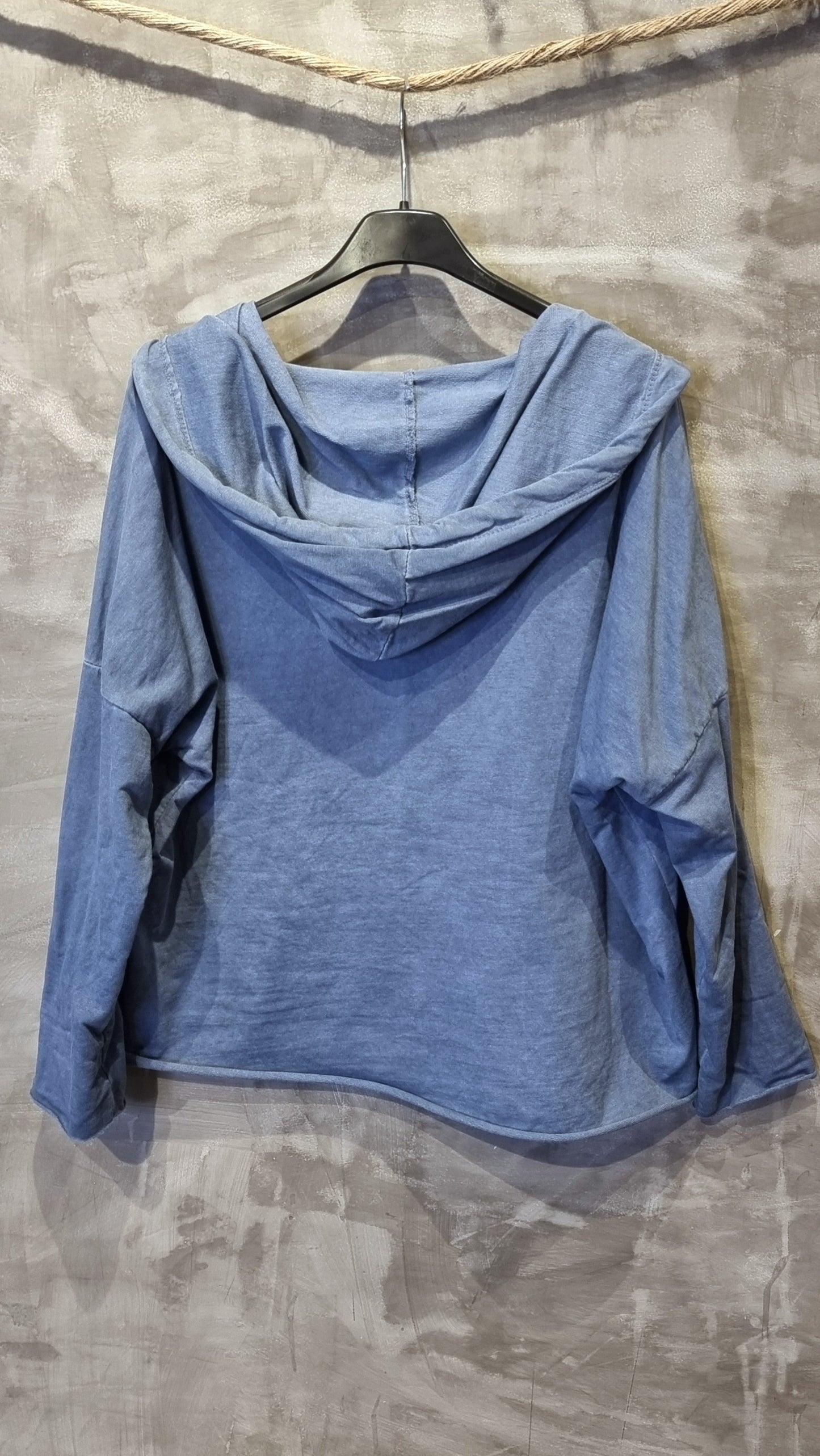 Hoodie Sweatshirt Top Blue