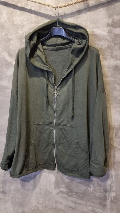 Hoodie Zip Jacket Kaki