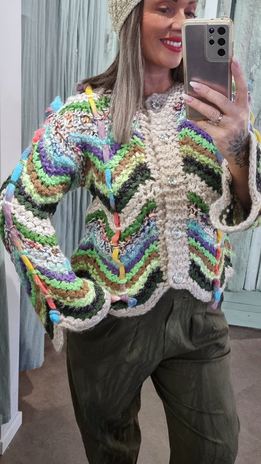 Hand Knitted Jacket Sand