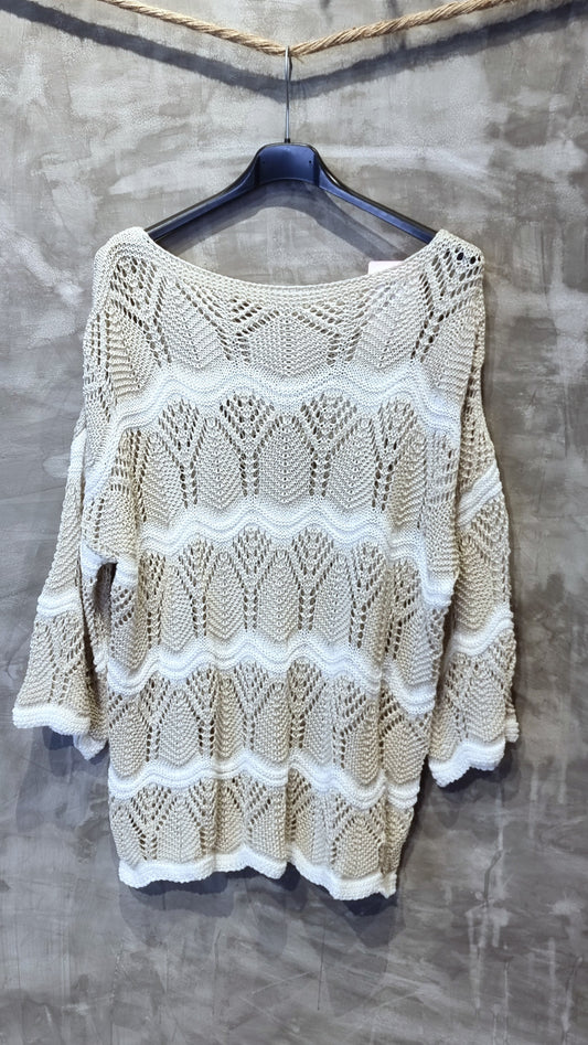 Johanne Crochet Sweater Sand