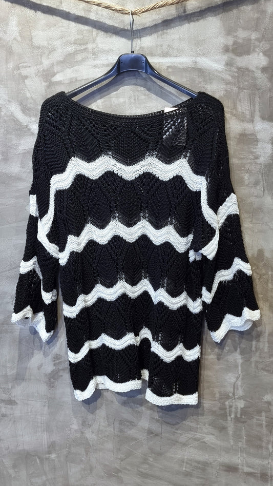 Johanne Crochet Sweater Black