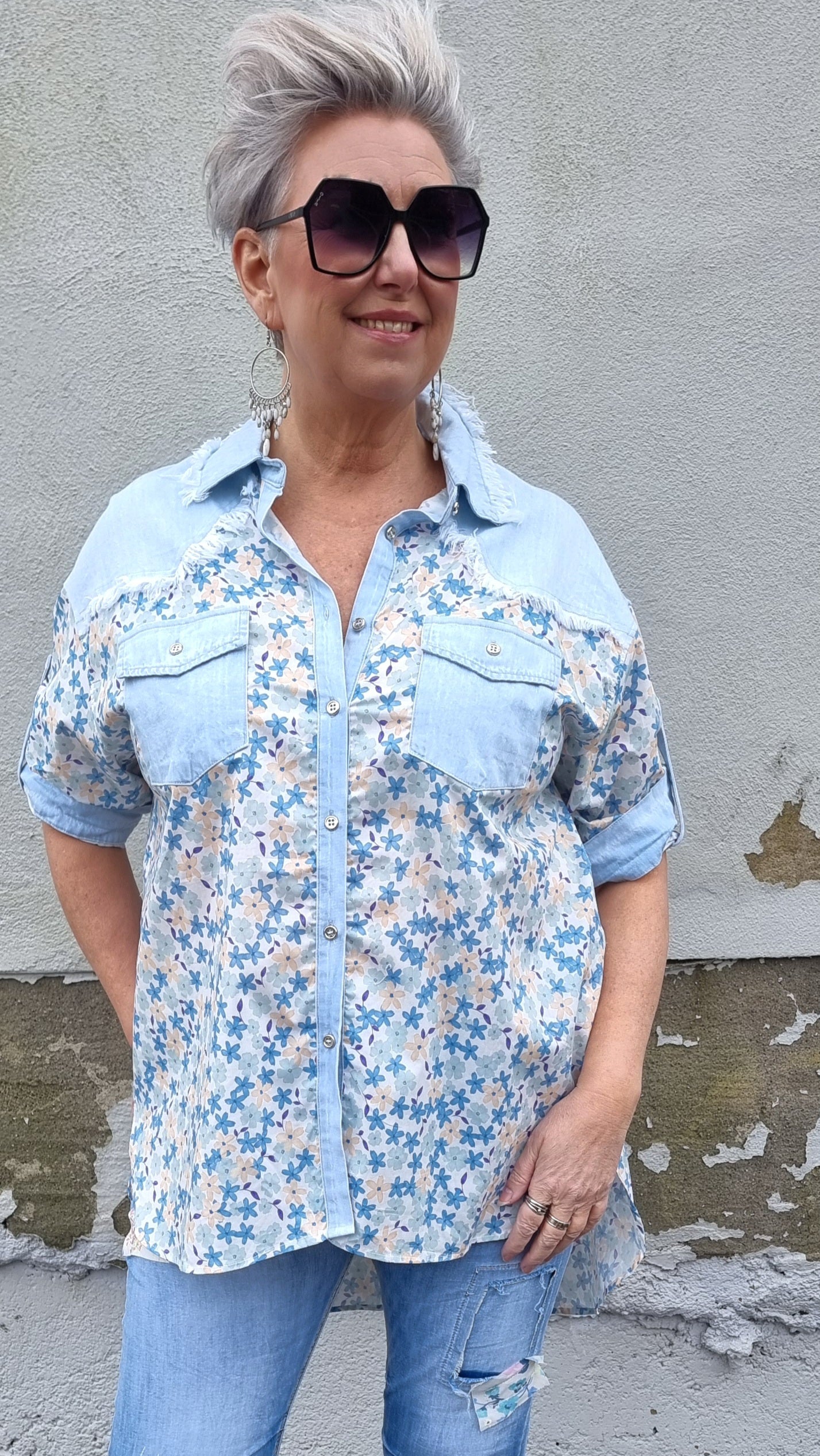 Tanja skjorte med lys denim