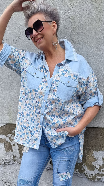 Tanja skjorte med lys denim