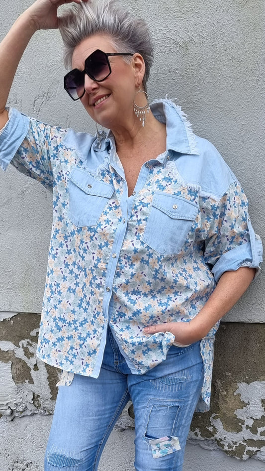 Tanja skjorte med lys denim