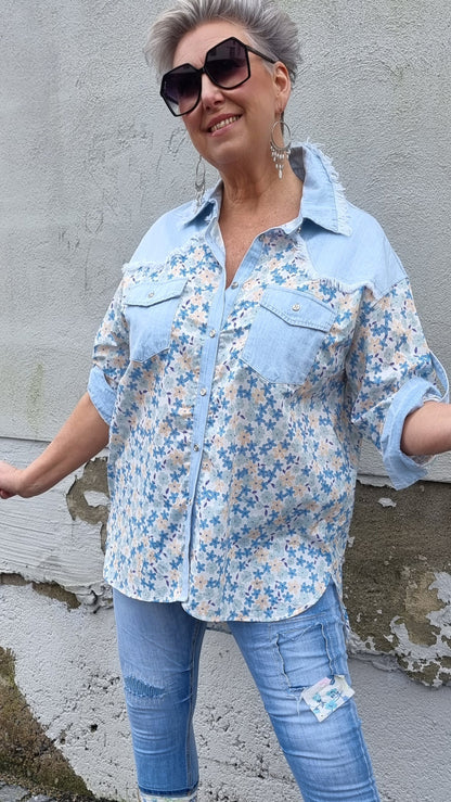 Tanja skjorte med lys denim