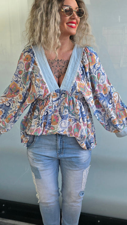 Hanne bluse med denim