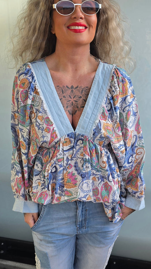 Hanne bluse med denim