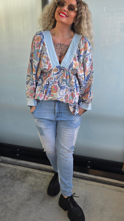 Hanne bluse med denim