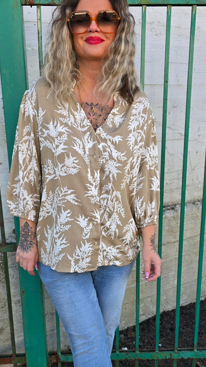 Celina skjortebluse beige