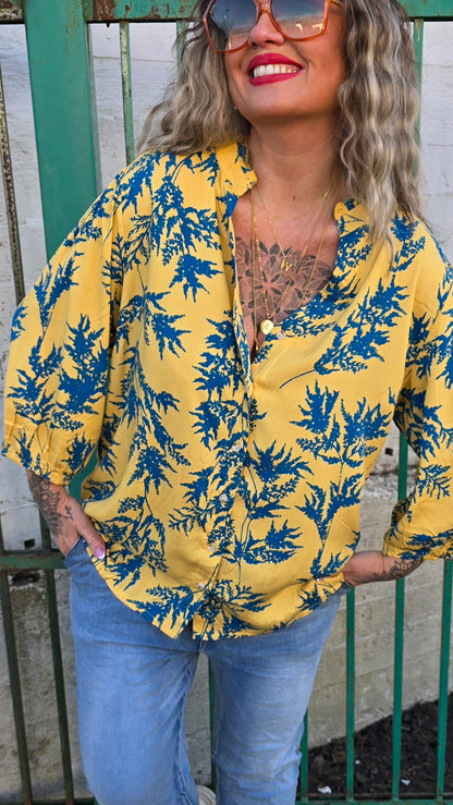 Celina skjortebluse gul