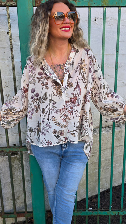 Angelica bluse lys beige