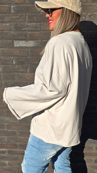 Mary baggy topp beige