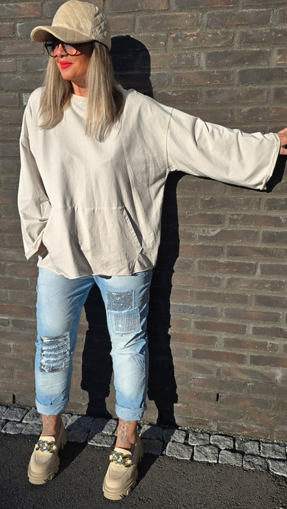 Mary baggy topp beige