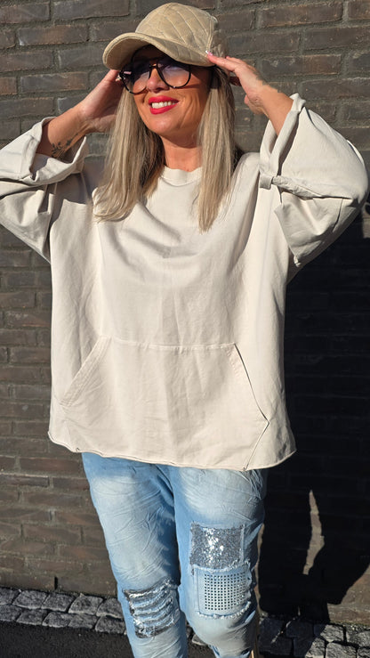Mary baggy topp beige