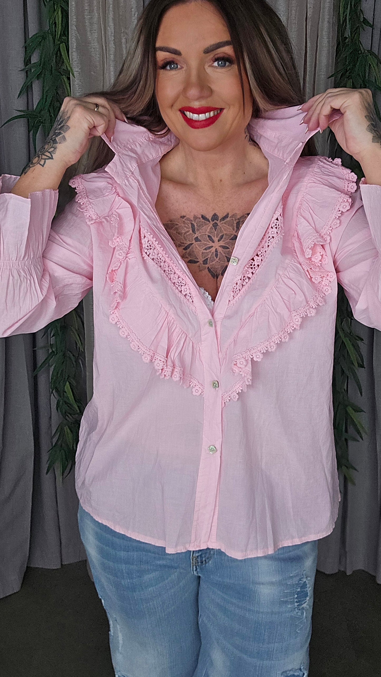 Paula skjorte bluse rosa