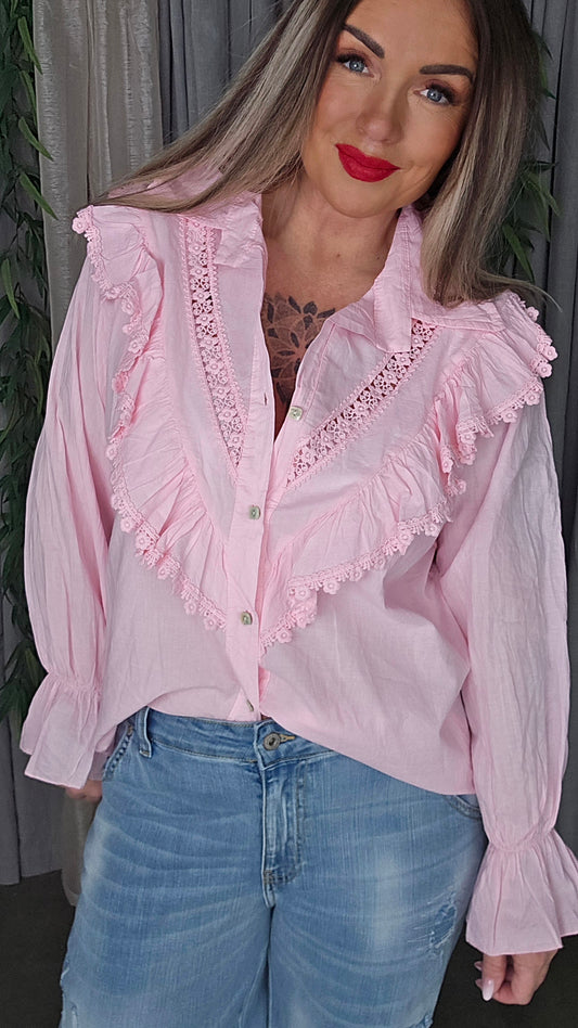 Paula skjorte bluse rosa