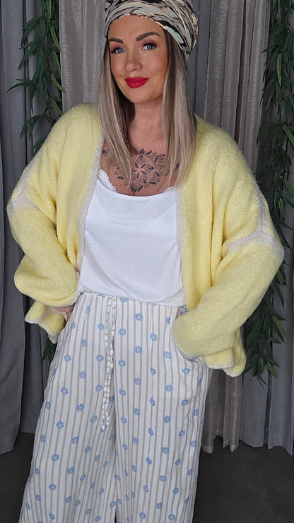 Denice strikka jakke gul