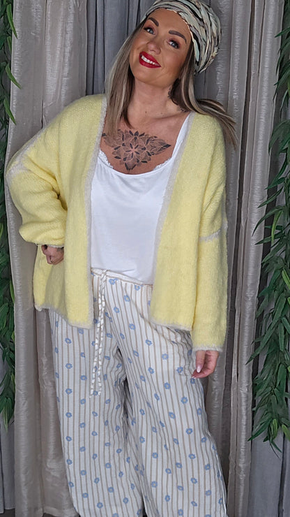 Denice strikka jakke gul
