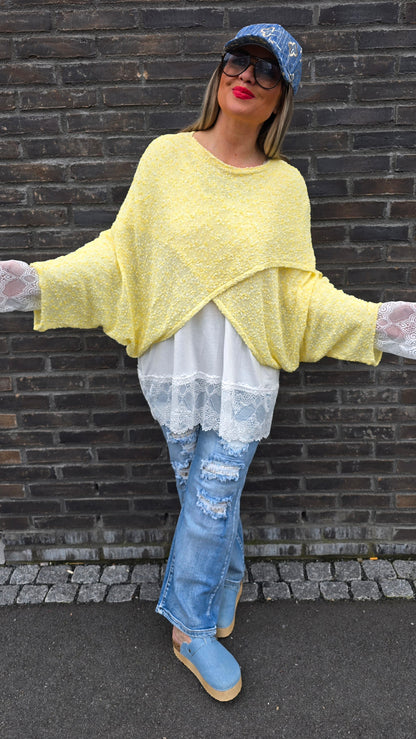 Stacy poncho topp gul