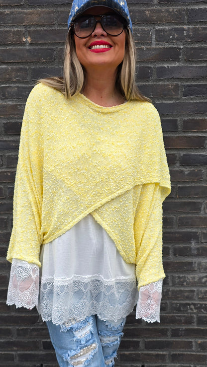 Stacy poncho topp gul