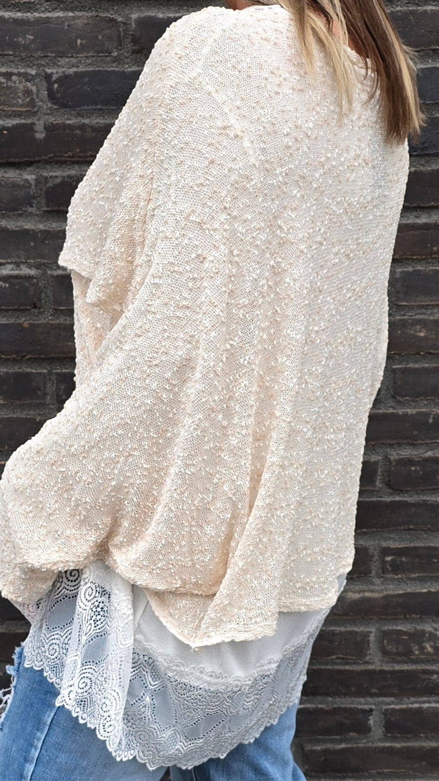 Stacy poncho topp beige