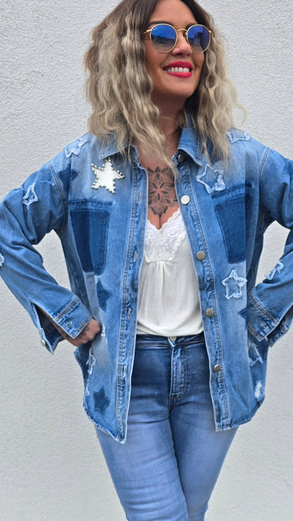 Monday baggy denim skjorte