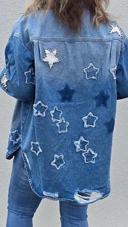 Monday baggy denim skjorte