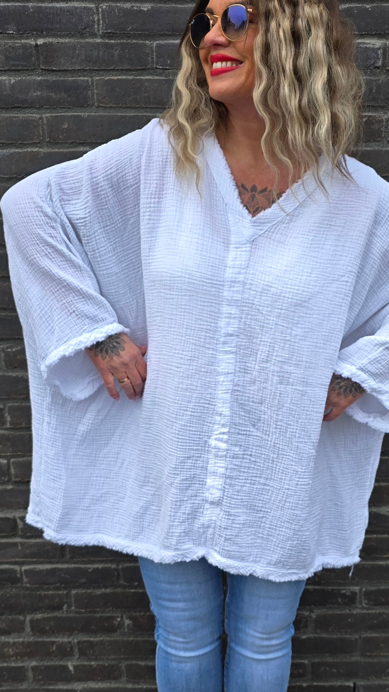 Baggy bluse hvit