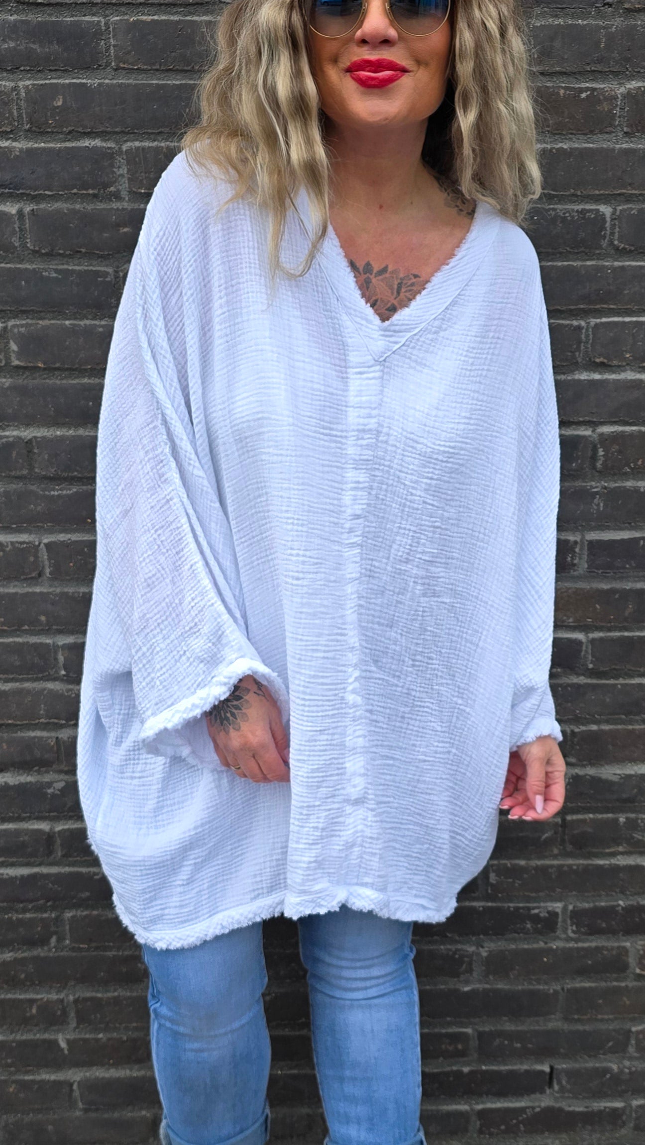 Baggy bluse hvit