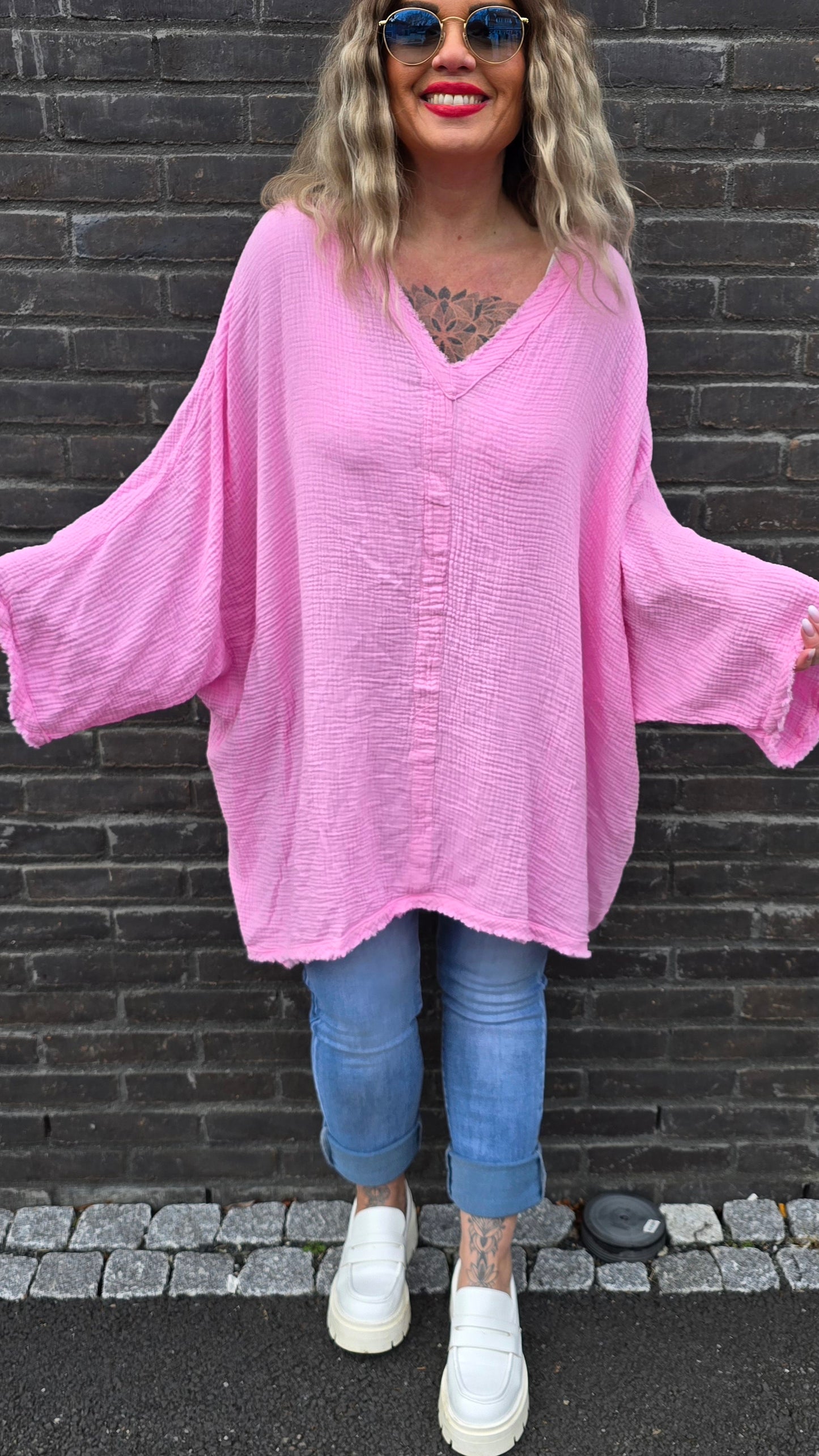 Baggy bluse rosa