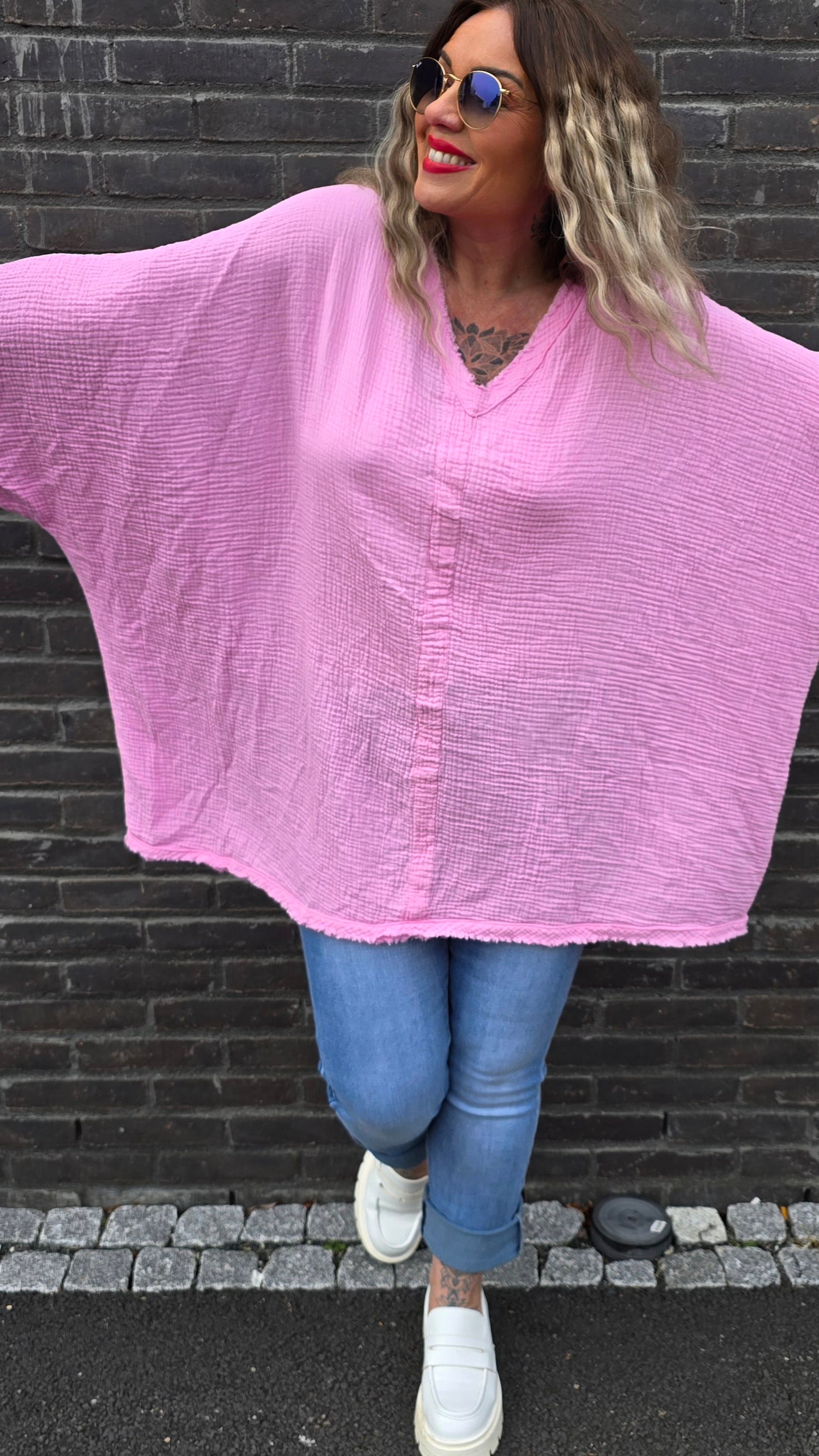 Baggy bluse rosa