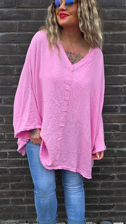 Baggy bluse rosa