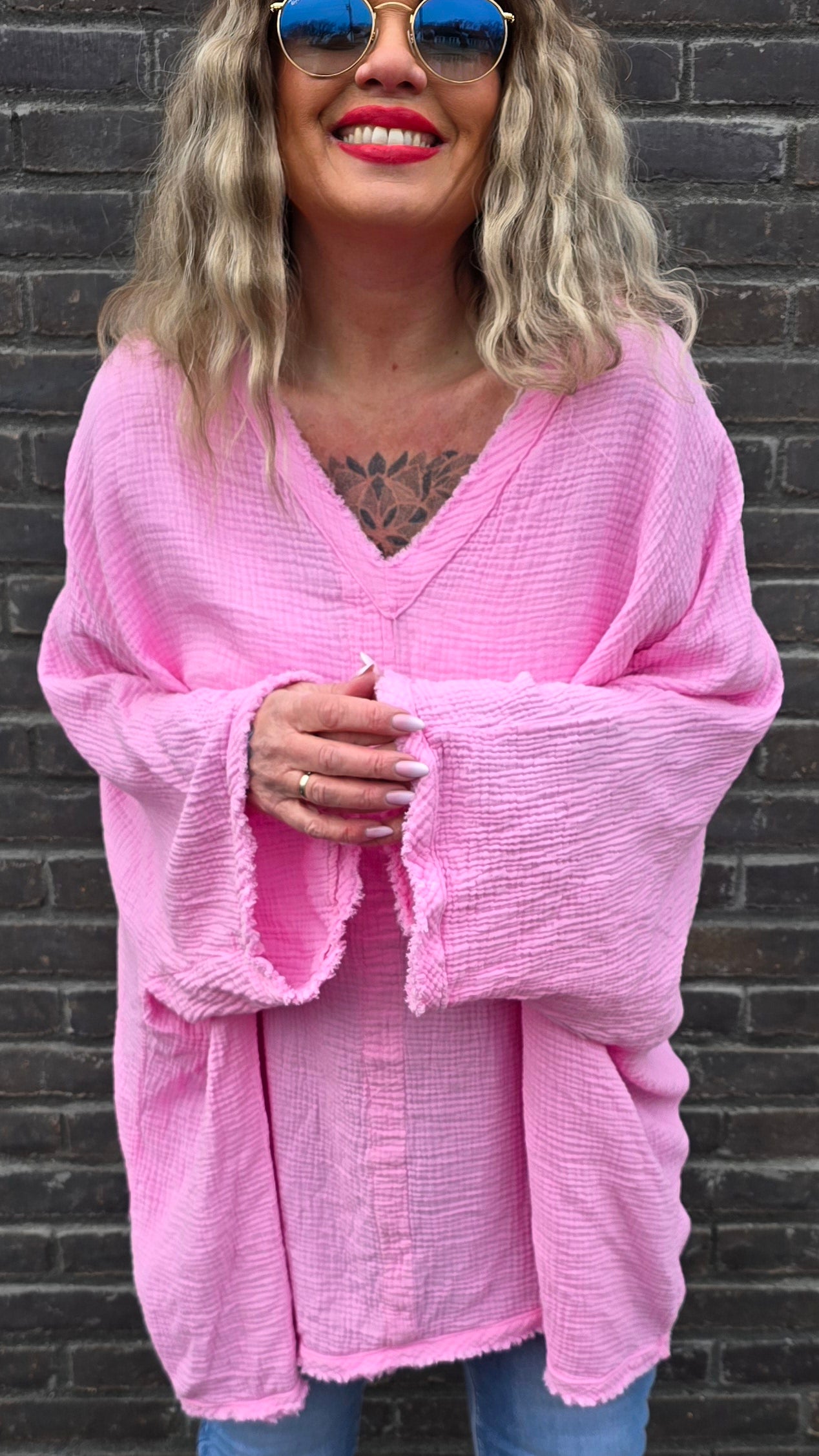 Baggy bluse rosa