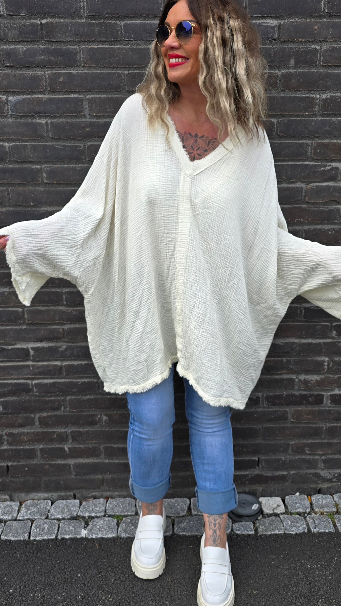 Baggy bluse creme