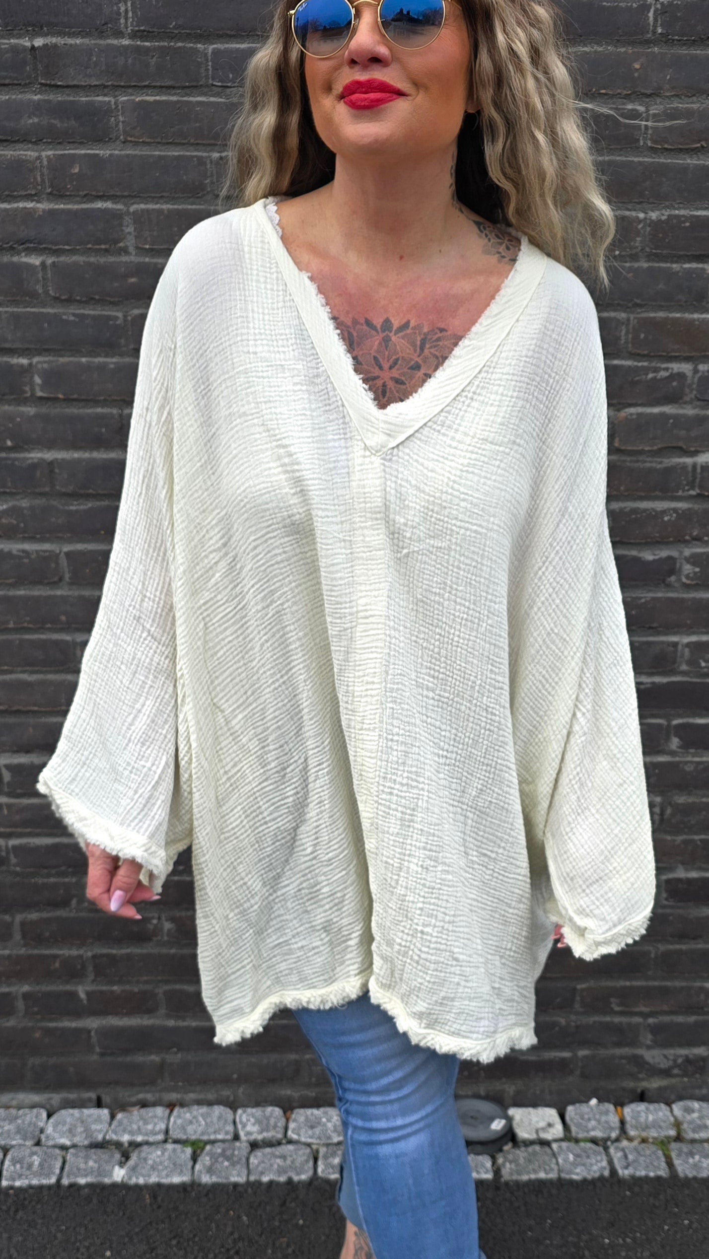 Baggy bluse creme