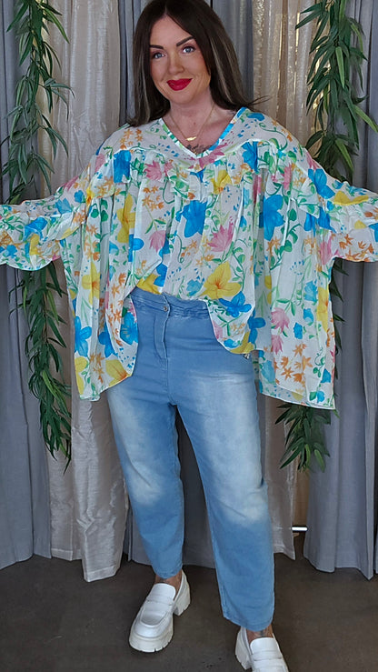Elena bluse fargerik