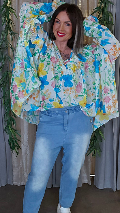 Elena bluse fargerik