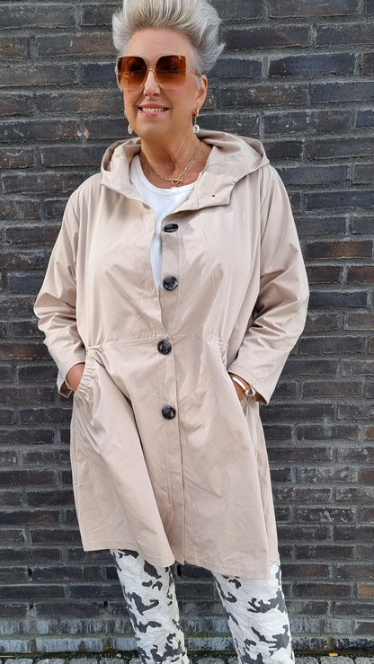 Paula jakke med hette beige