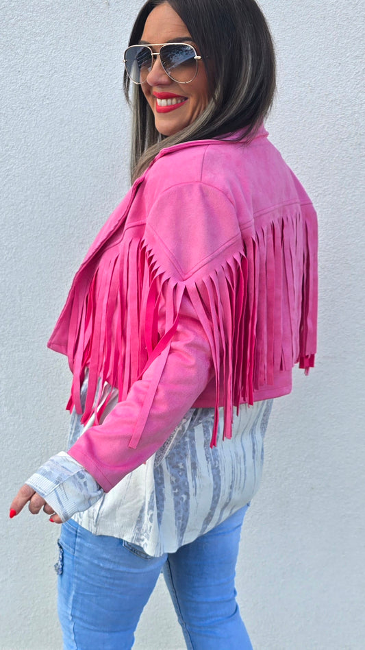 Boho jakke rosa