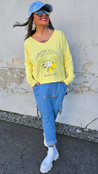Malin topp gul med tekst