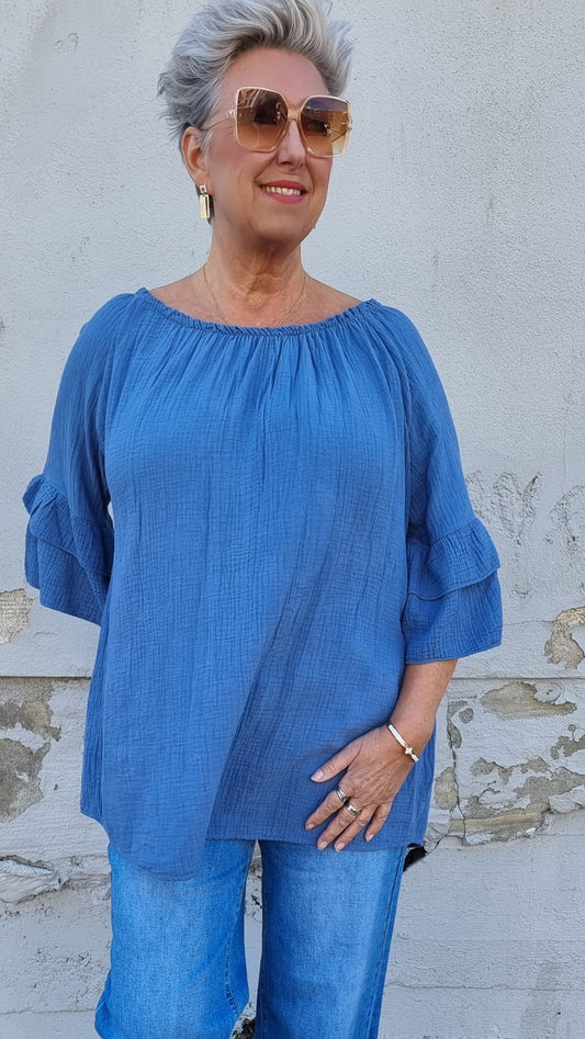 Mathilda bluse blå